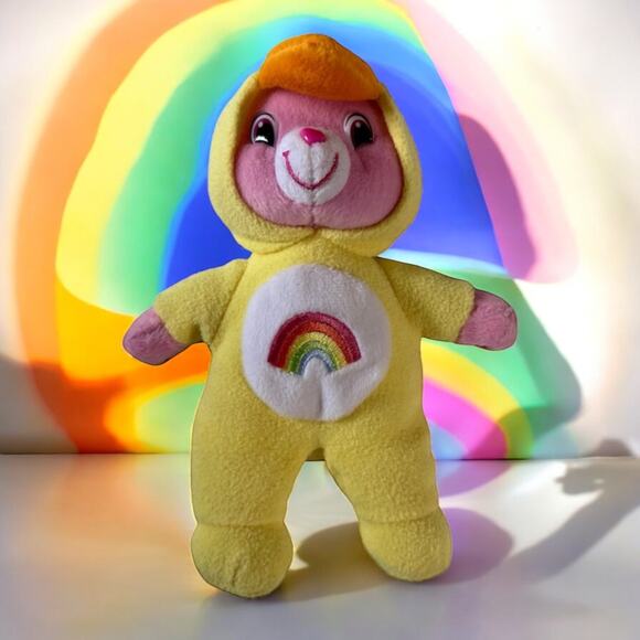 Care Bears Cheer Rainbow Pink Bear In Duck Costume 2008 8" Plush Stuffed Animal - Picture 1 of 8